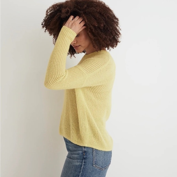 NWOT Madewell ribbed crewneck sweater heather citron - Picture 3 of 5